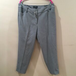 NWT Talbots Ankle Dress Pants Trim Ruffle Trouser Grey Womens Plus 16W New